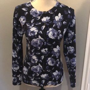 Blue floral sweater